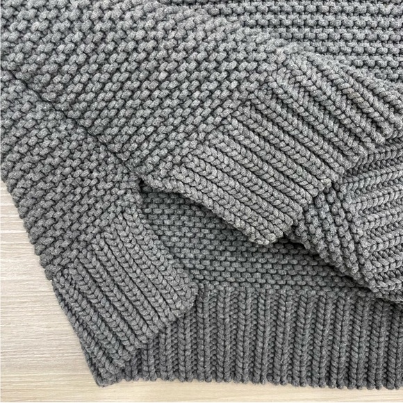 ZARA KNIT Slate Grey Chunky Knit Turtleneck Sweater Size Small Relaxed Fit - Picture 7 of 14